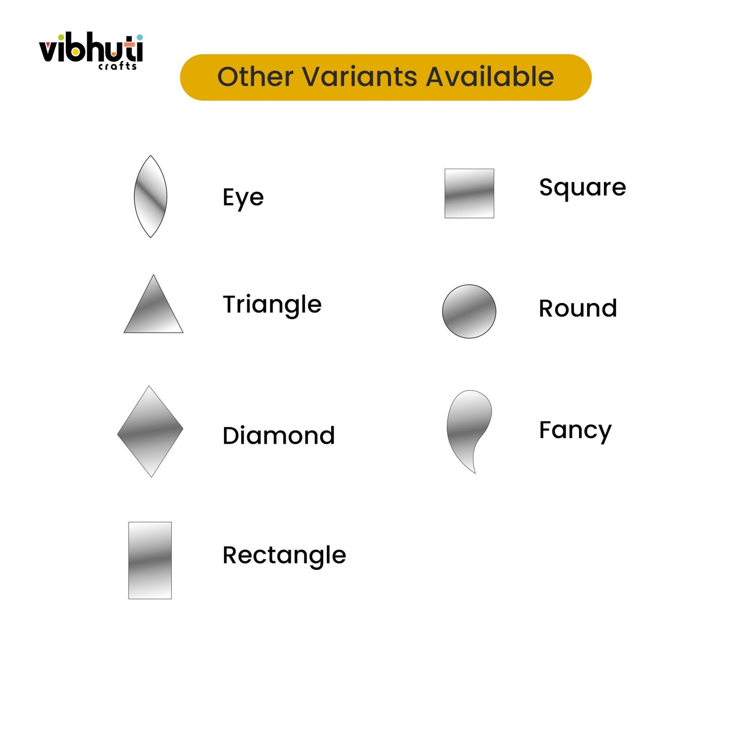 Almond Shape Mirror Cutouts (10mm, 378 Pieces) - VibhutiCrafts