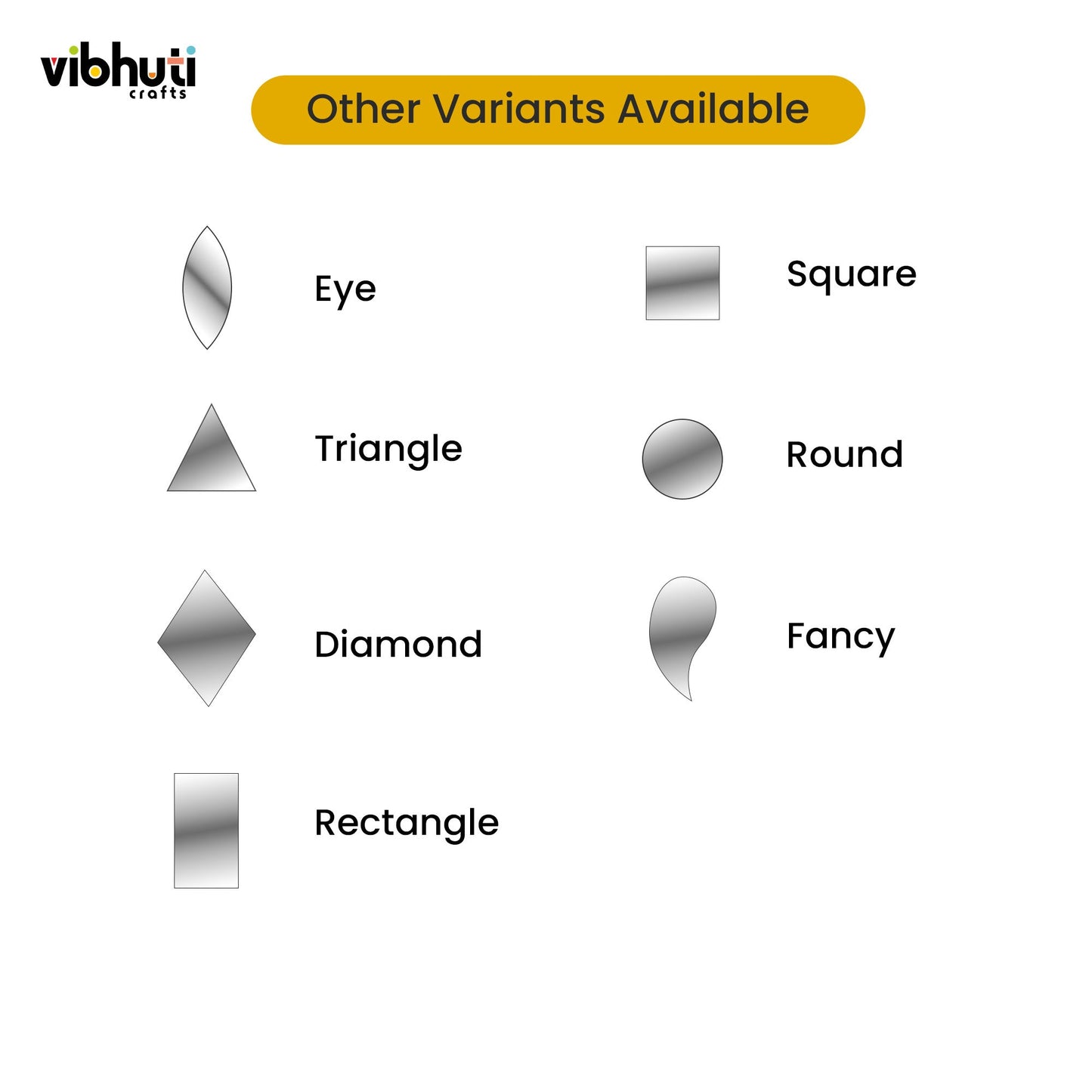 Almond Shape Mirror Cutouts (14mm, 187 Pieces) - VibhutiCrafts