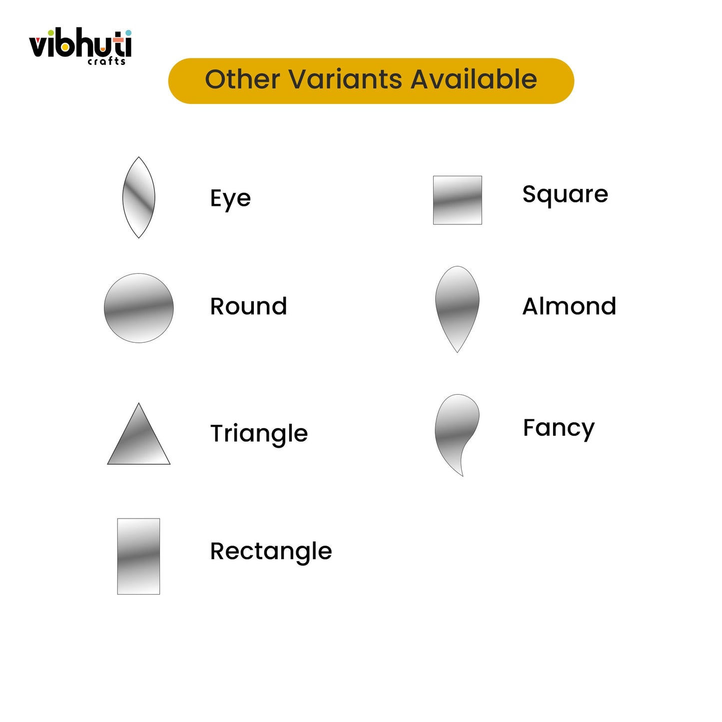 Diamond Shape Mirror Cutouts (10mm, 449 Pieces) - VibhutiCrafts