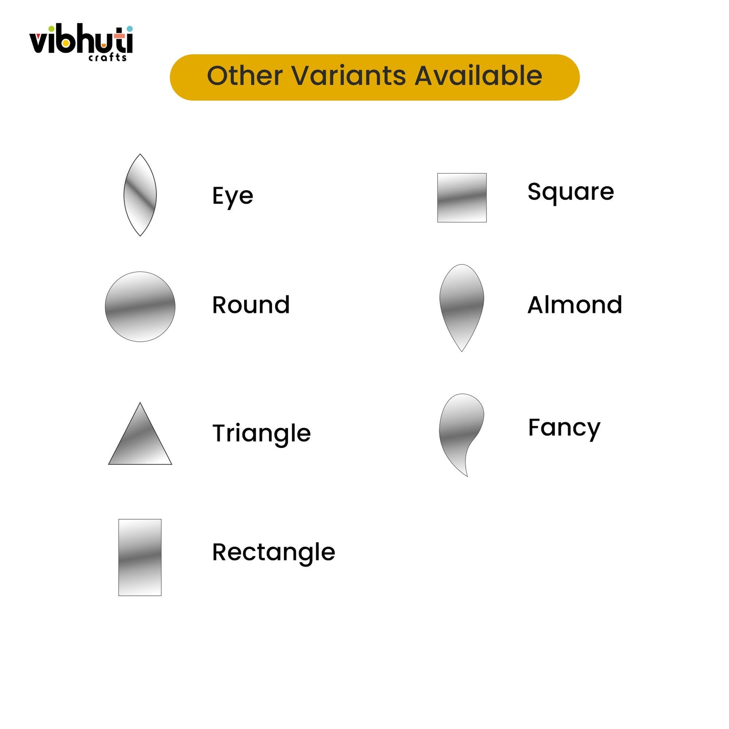 Diamond Shape Mirror Cutouts (11mm, 353 Pieces) - VibhutiCrafts