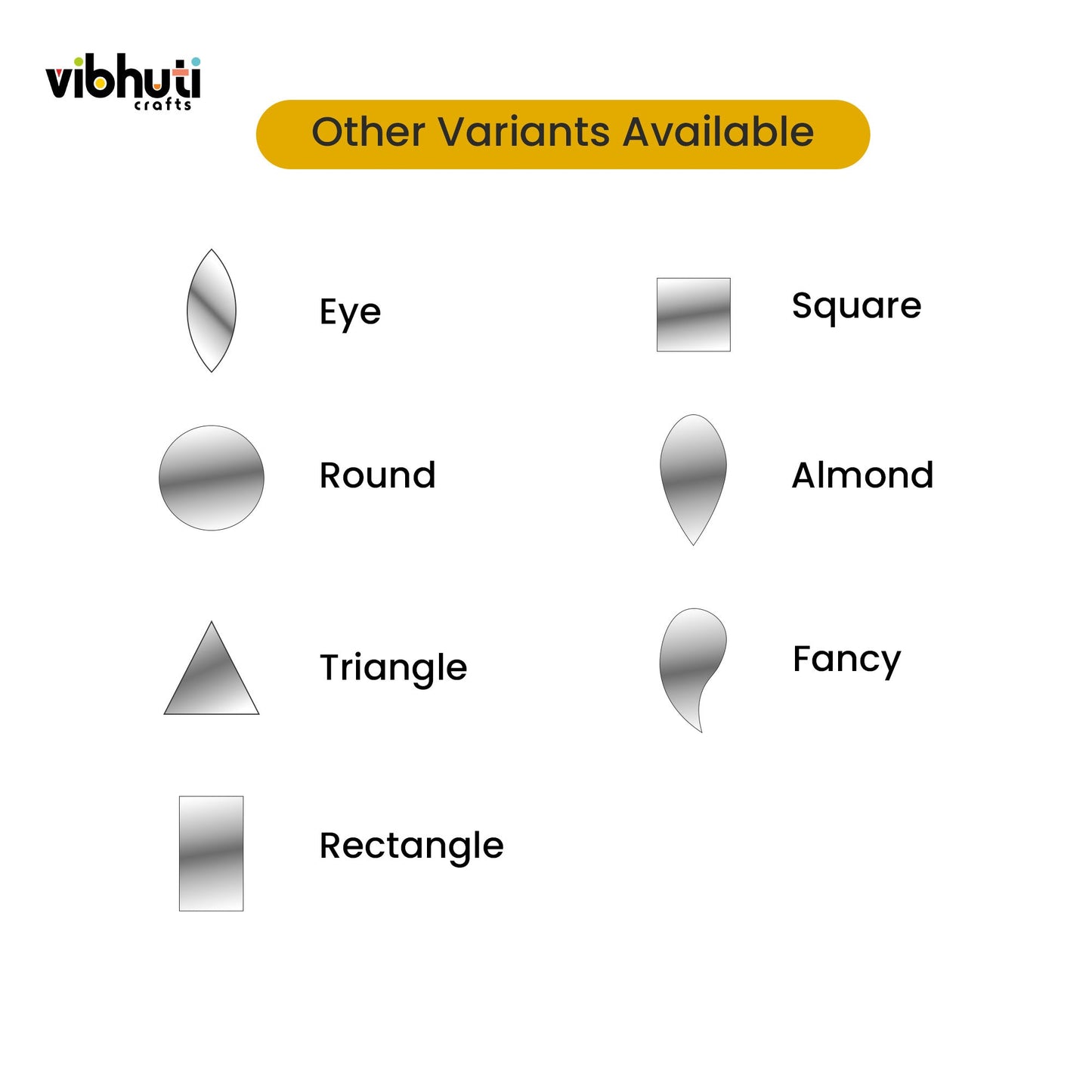 Diamond Shape Mirror Cutouts (12mm, 309 Pieces) - VibhutiCrafts