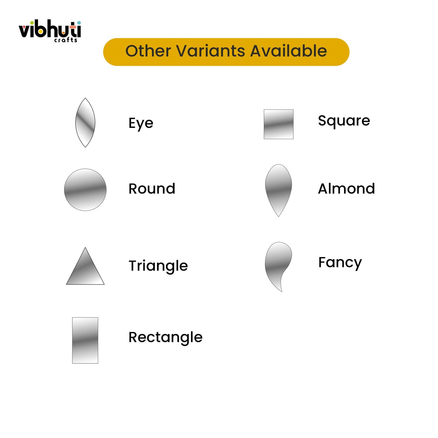 Diamond Shape Mirror Cutouts (14mm, 234 Pieces) - VibhutiCrafts