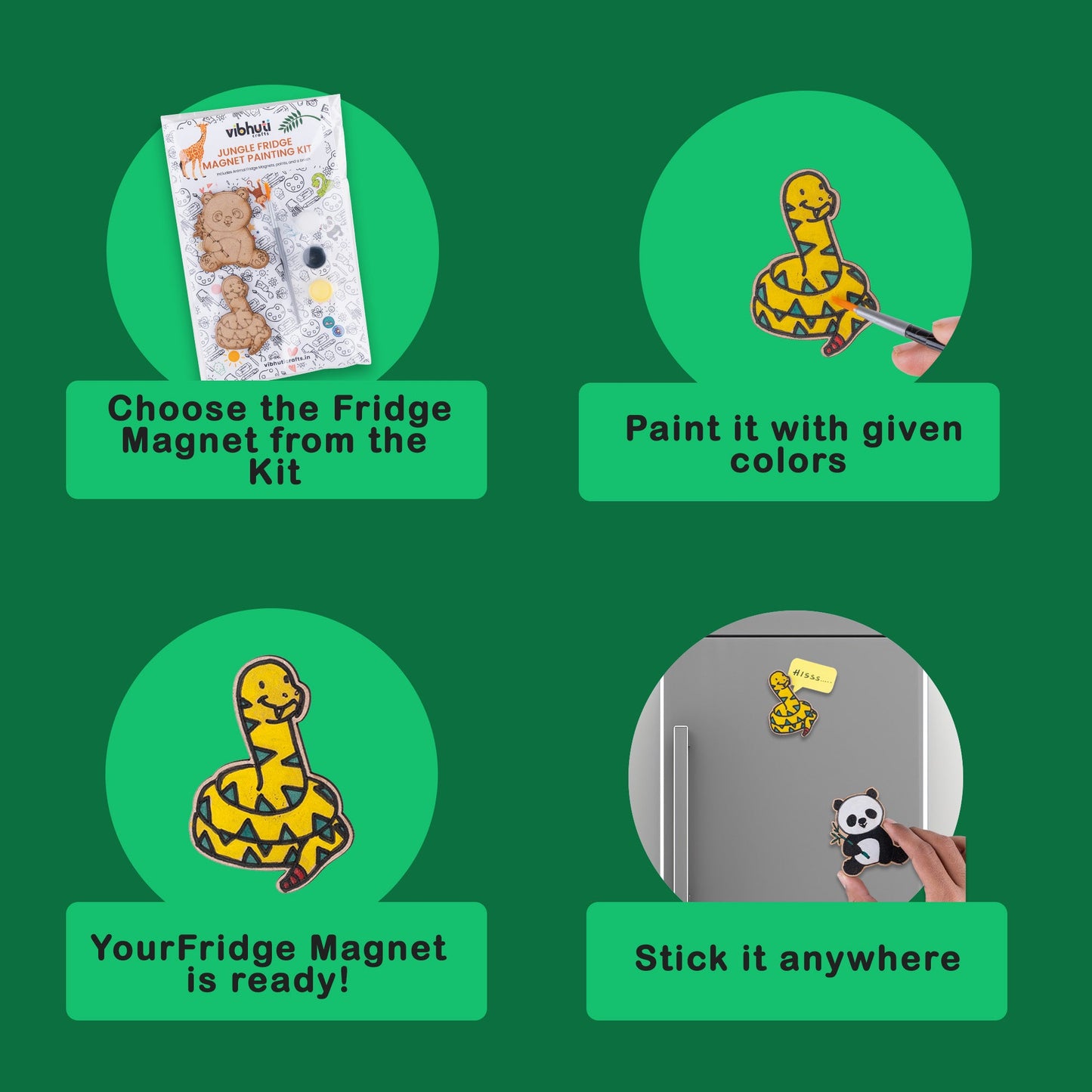 DIY Jungle Fridge Magnet Kit (Pack of 10) – Perfect for Party Favors & Return Gifts - VibhutiCrafts