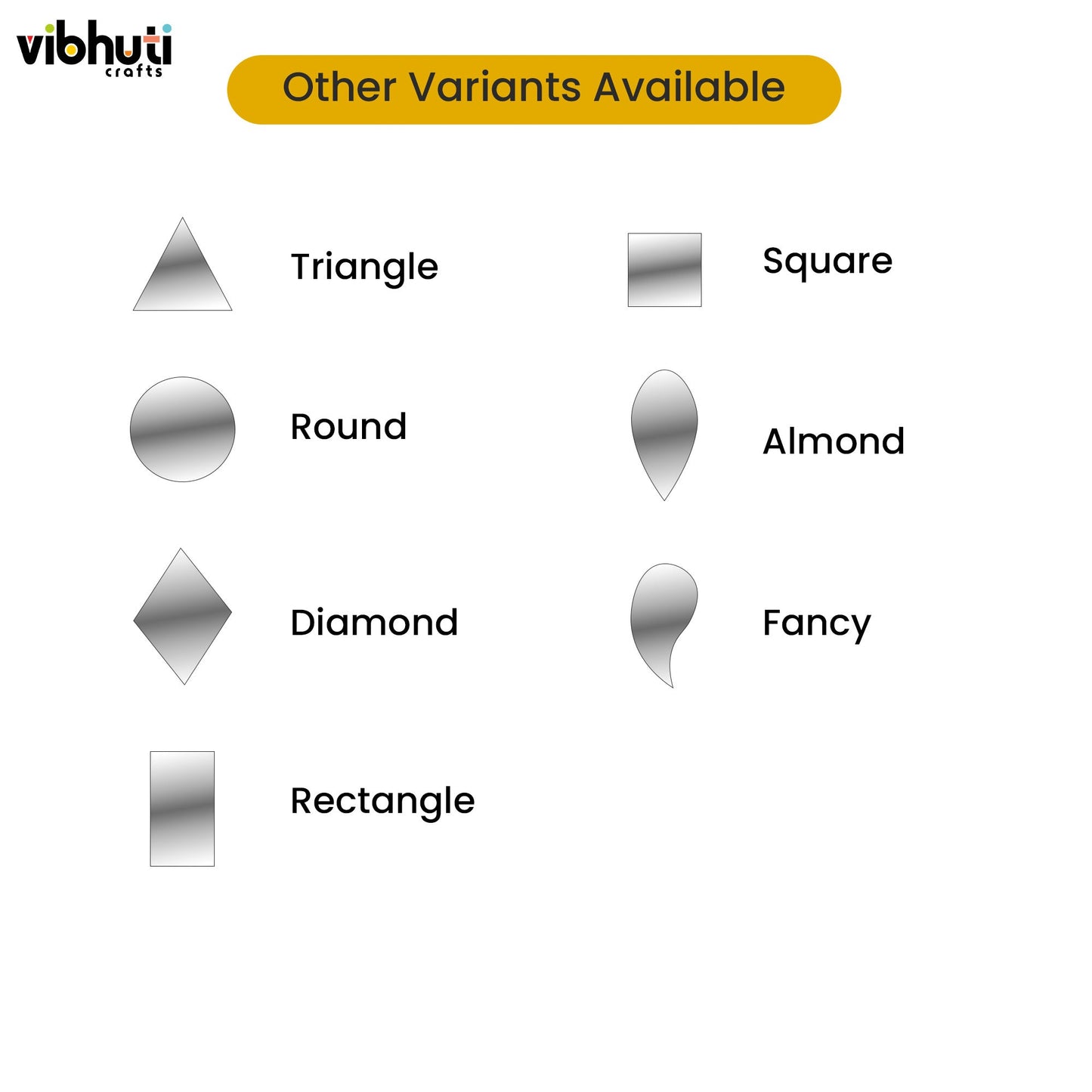 Eye Shape Mirror Cutouts (20mm, 304 Pieces) - VibhutiCrafts