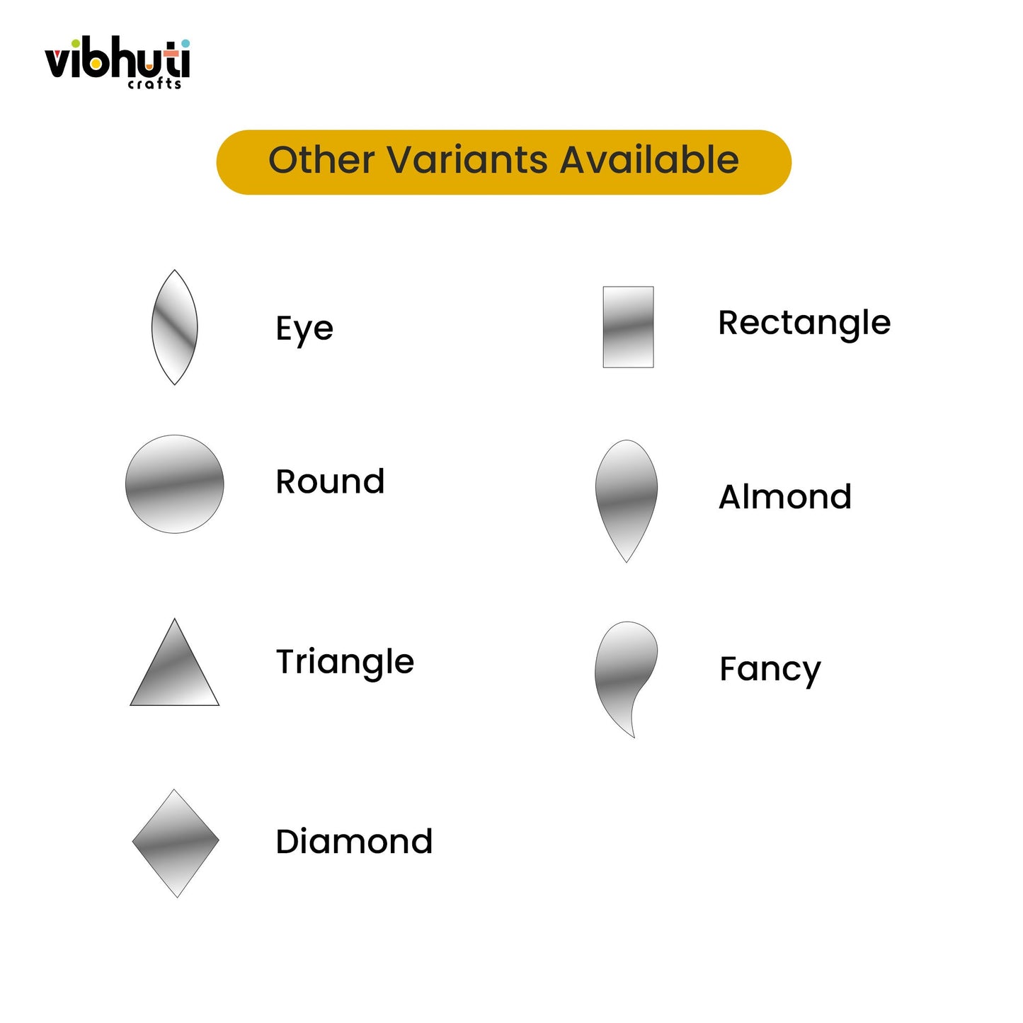 Square Shape Mirror Cutouts (11mm, 278 Pieces) - VibhutiCrafts