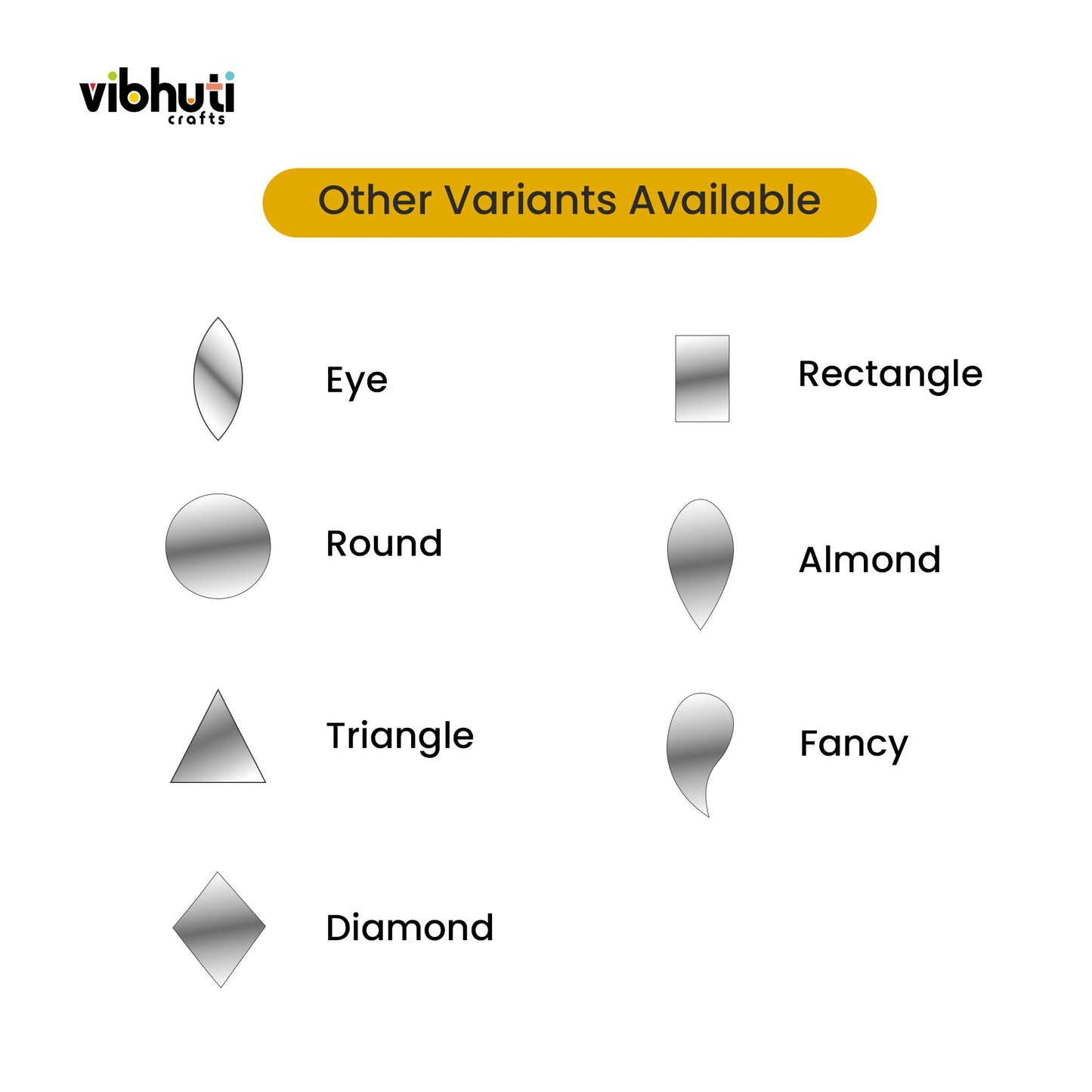 Square Shape Mirror Cutouts (13mm) – Pack of 220 Pieces - VibhutiCrafts