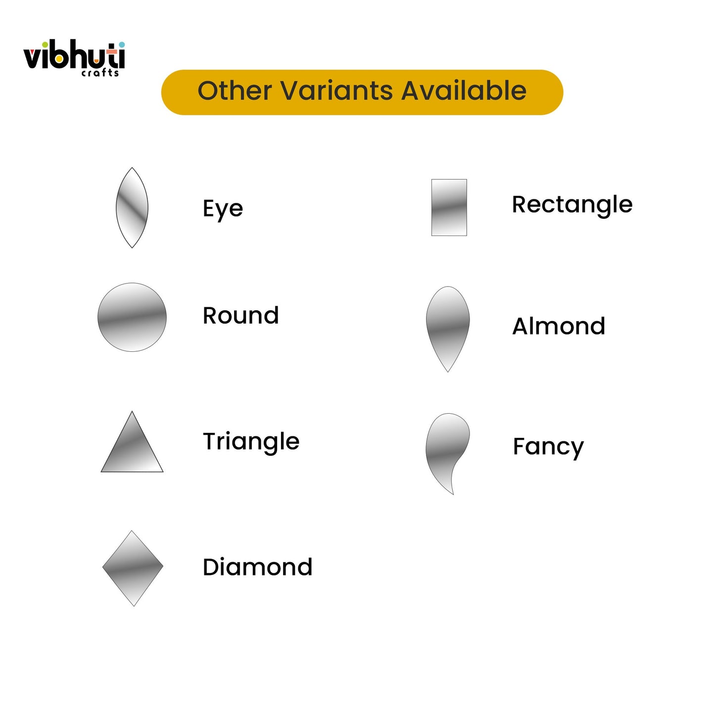 Square Shape Mirror Cutouts (9mm, 417 Pieces) - VibhutiCrafts