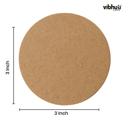 MDF Circle Base (3 inch, Pack of 6)