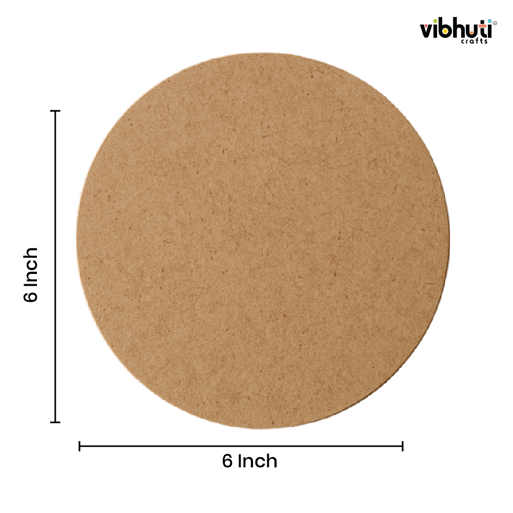 MDF Circle Base (6 inch, Pack of 6)