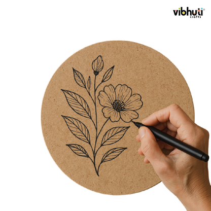 MDF Circle Base (6 inch, Pack of 6)