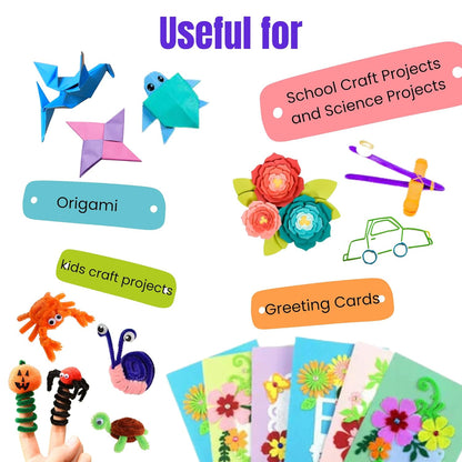 DIY Craft 10 - in - 1 Bundle – Pipe Cleaner Kit, Pom Poms, Googly Eyes & More - VibhutiCrafts