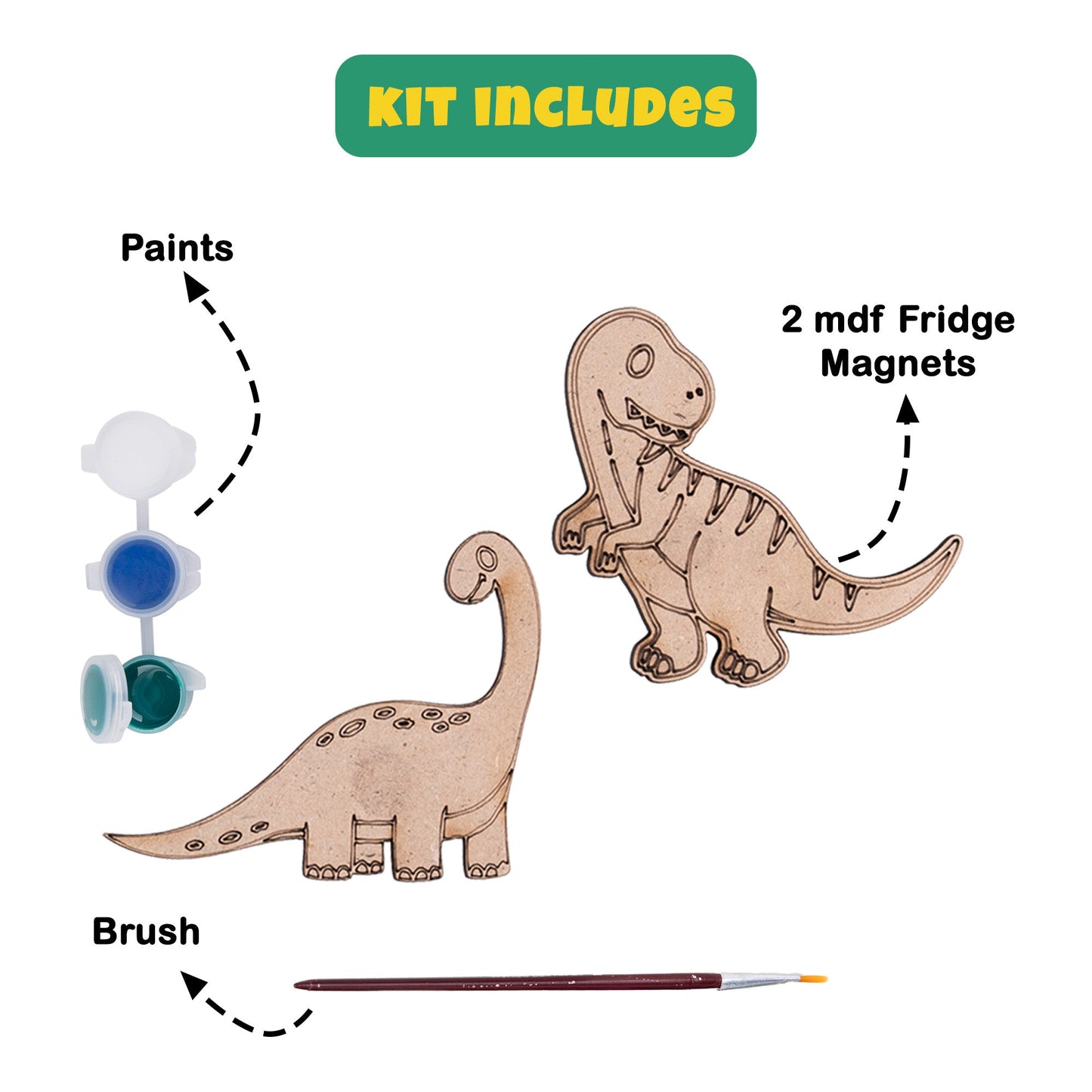 DIY Dinosaur Fridge Magnet Kit (Pack of 10) – Perfect for Party Favors & Return Gifts - VibhutiCrafts