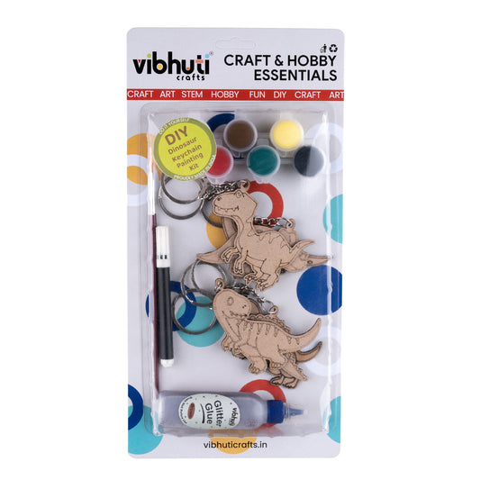 DIY Dinosaur Keychain Kit - Customizable Craft Kit for Kids & Adults - VibhutiCrafts