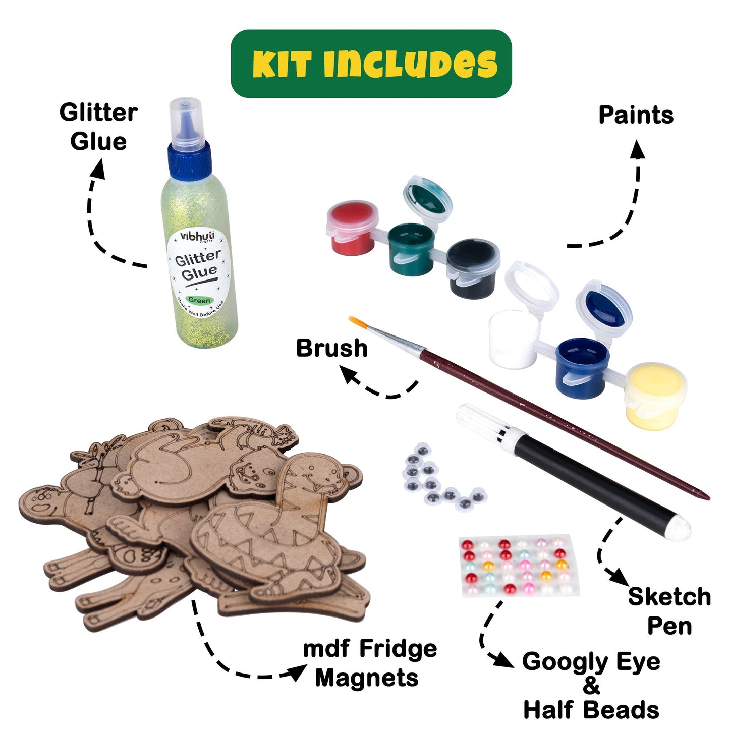 DIY Jungle Fridge Magnet Kit - Customizable Crafts for Kids & Adults - VibhutiCrafts