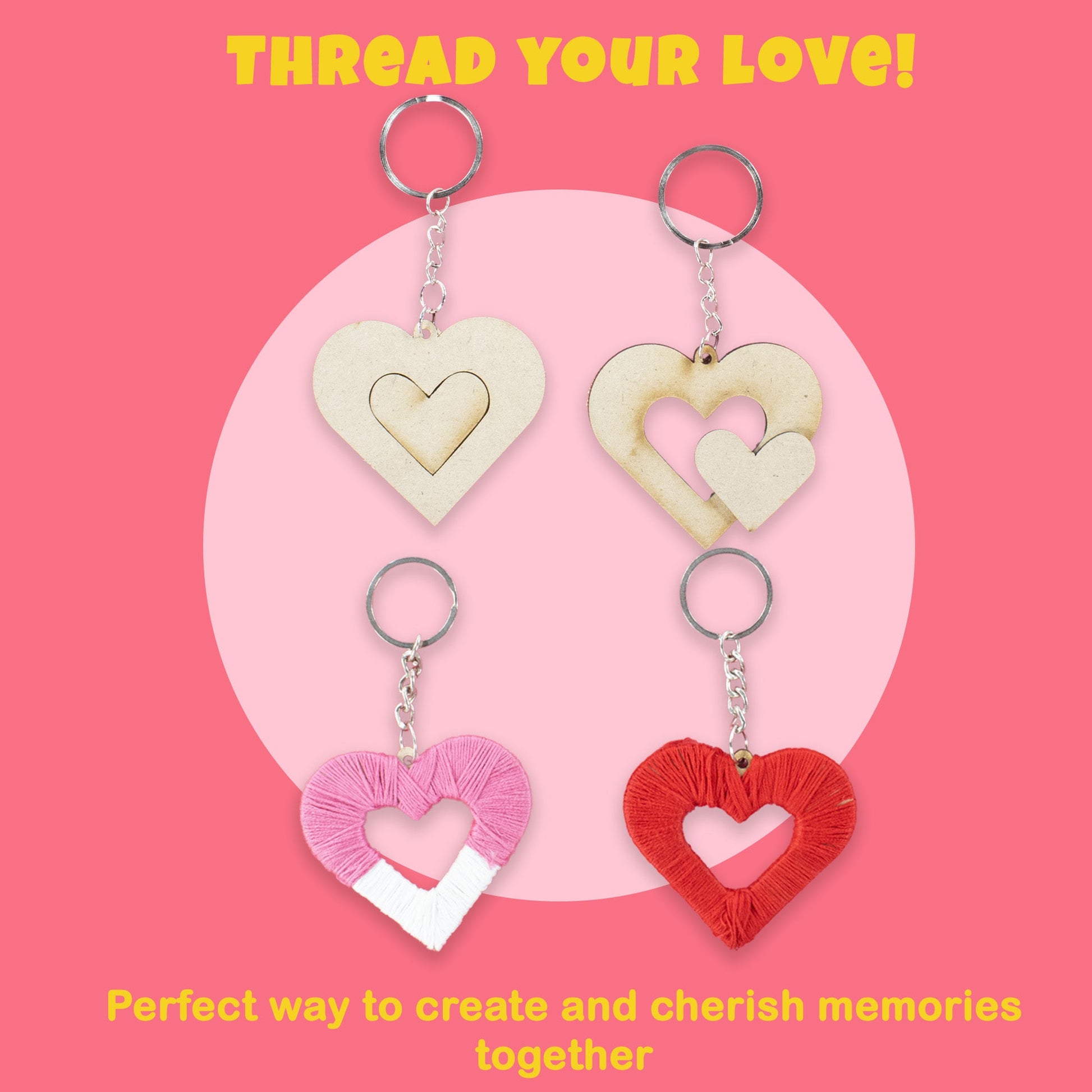 DIY String Art Keychain Kit | Perfect Valentine’s Day Gift & Date Night Activity - VibhutiCrafts