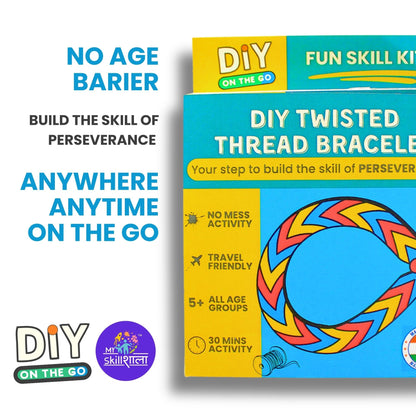 DIY Twisted Thread Bracelet Kit – Fun & Travel - Friendly Craft Activity - VibhutiCrafts