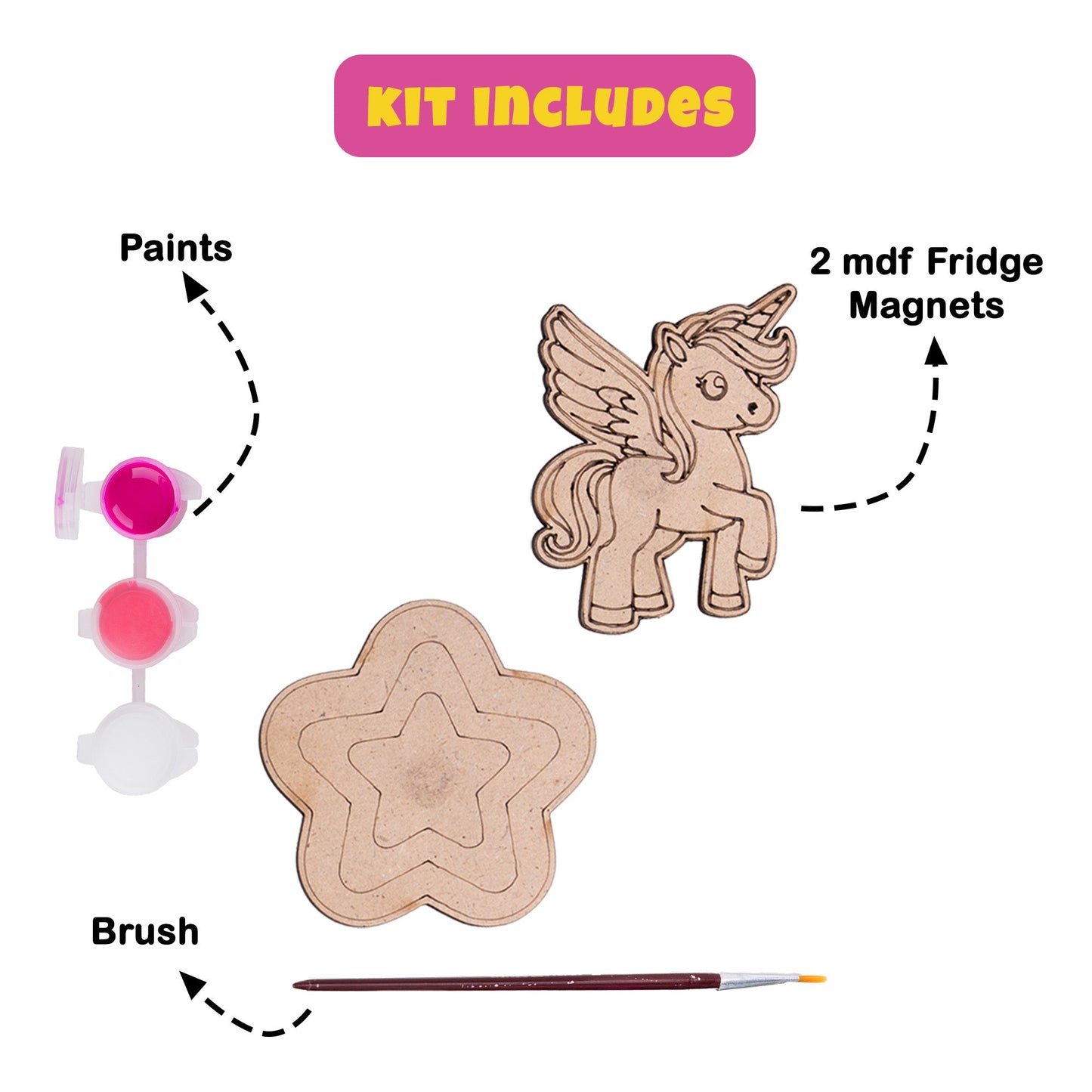 DIY Unicorn Fridge Magnet Kit – Fun & Creative Party Favor for Kids (Pack of 10) - VibhutiCrafts