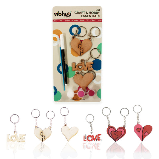 DIY Valentine Keychain Painting Kit – Love & Heart Shapes | Personalized Gift - VibhutiCrafts