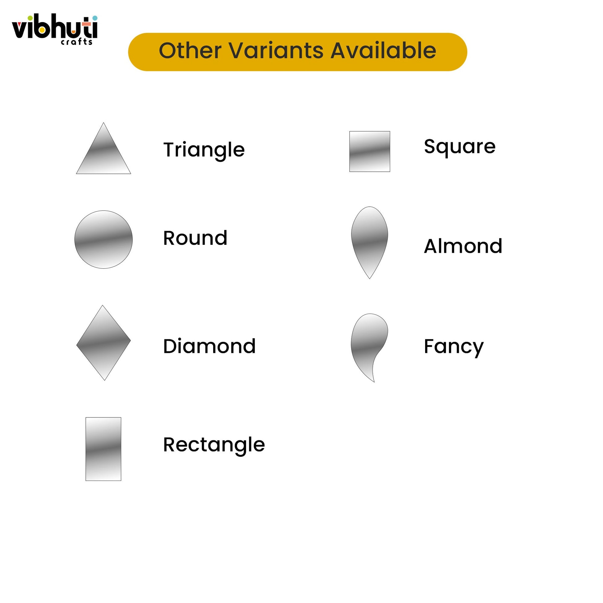 Eye Shape Mirror Cutouts (16mm, 301 Pieces) - VibhutiCrafts