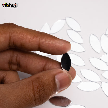 Eye Shape Mirror Cutouts (16mm, 301 Pieces) - VibhutiCrafts