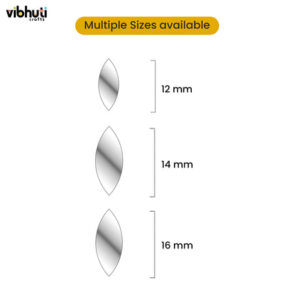 Eye Shape Mirror Cutouts (20mm, 304 Pieces) - VibhutiCrafts