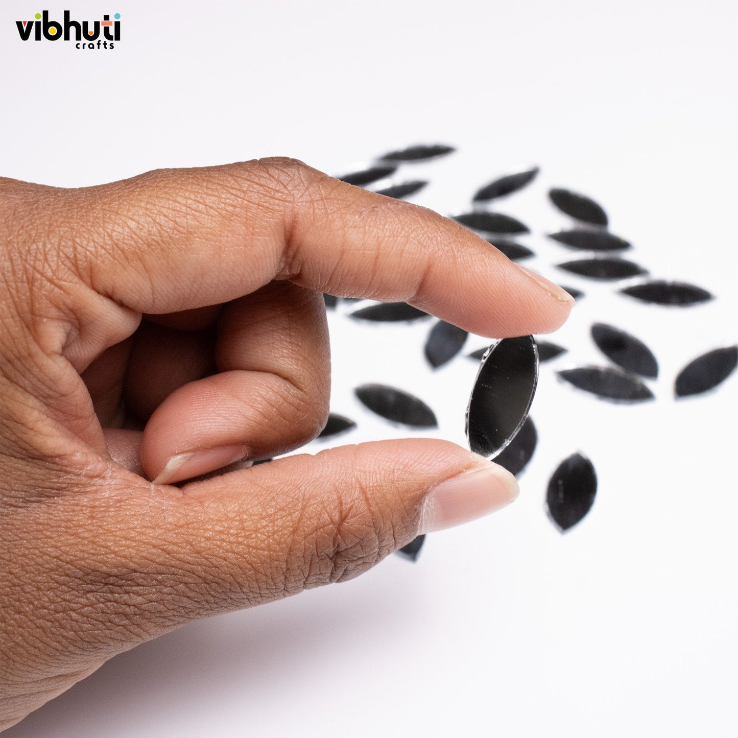 Eye Shape Mirror Cutouts (20mm, 304 Pieces) - VibhutiCrafts