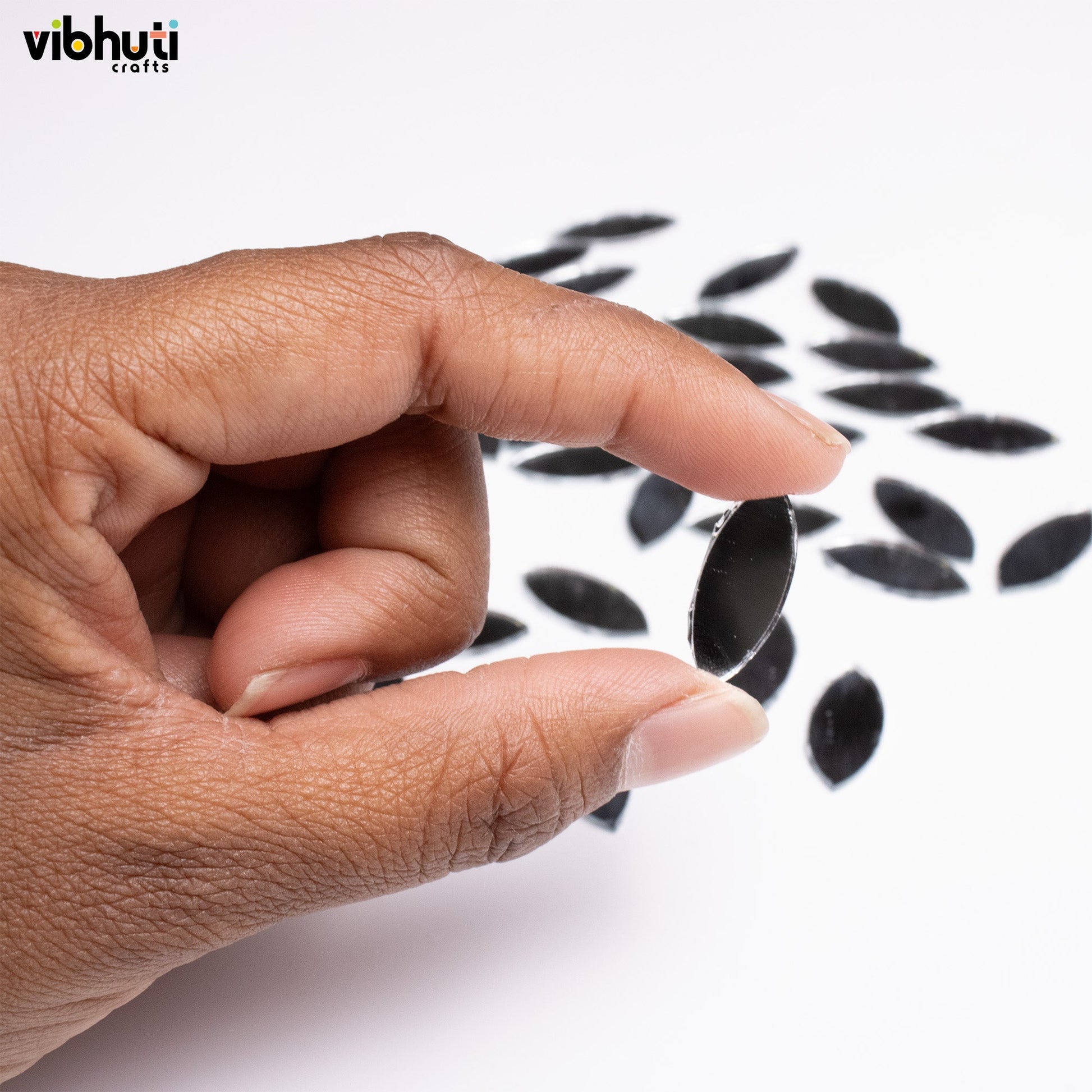 Eye Shape Mirror Cutouts (20mm, 304 Pieces) - VibhutiCrafts