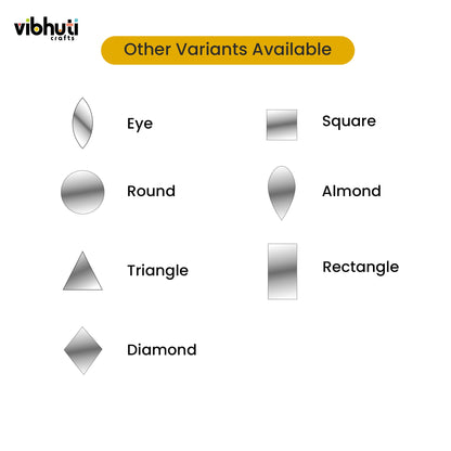 Fancy Shape Mirror Cutouts (16mm) - 490 Pieces - VibhutiCrafts