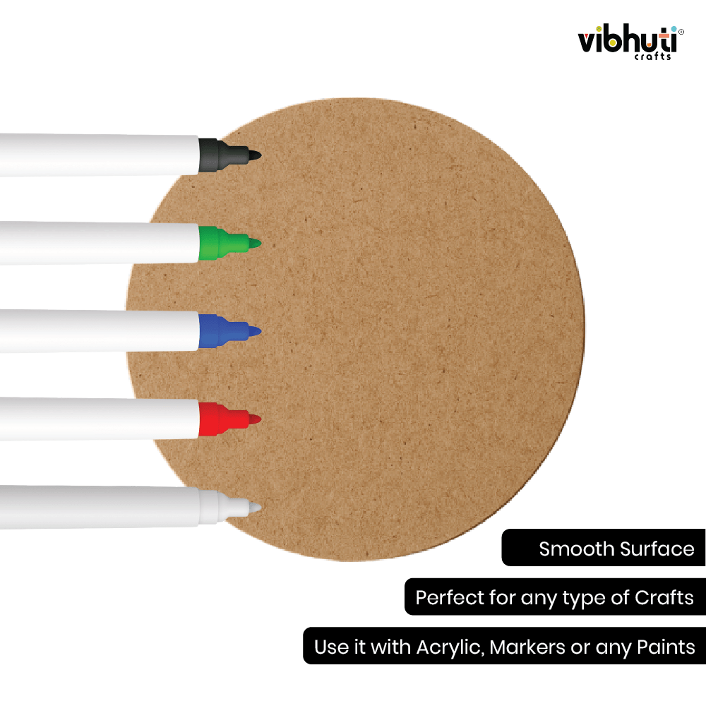 MDF Circle Base (3 inch, Pack of 6) - VibhutiCrafts
