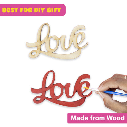 MDF Love Cutout - 4.5 Inch Wooden Decorative Craft for DIY Projects & Valentine's Gifts - VibhutiCrafts