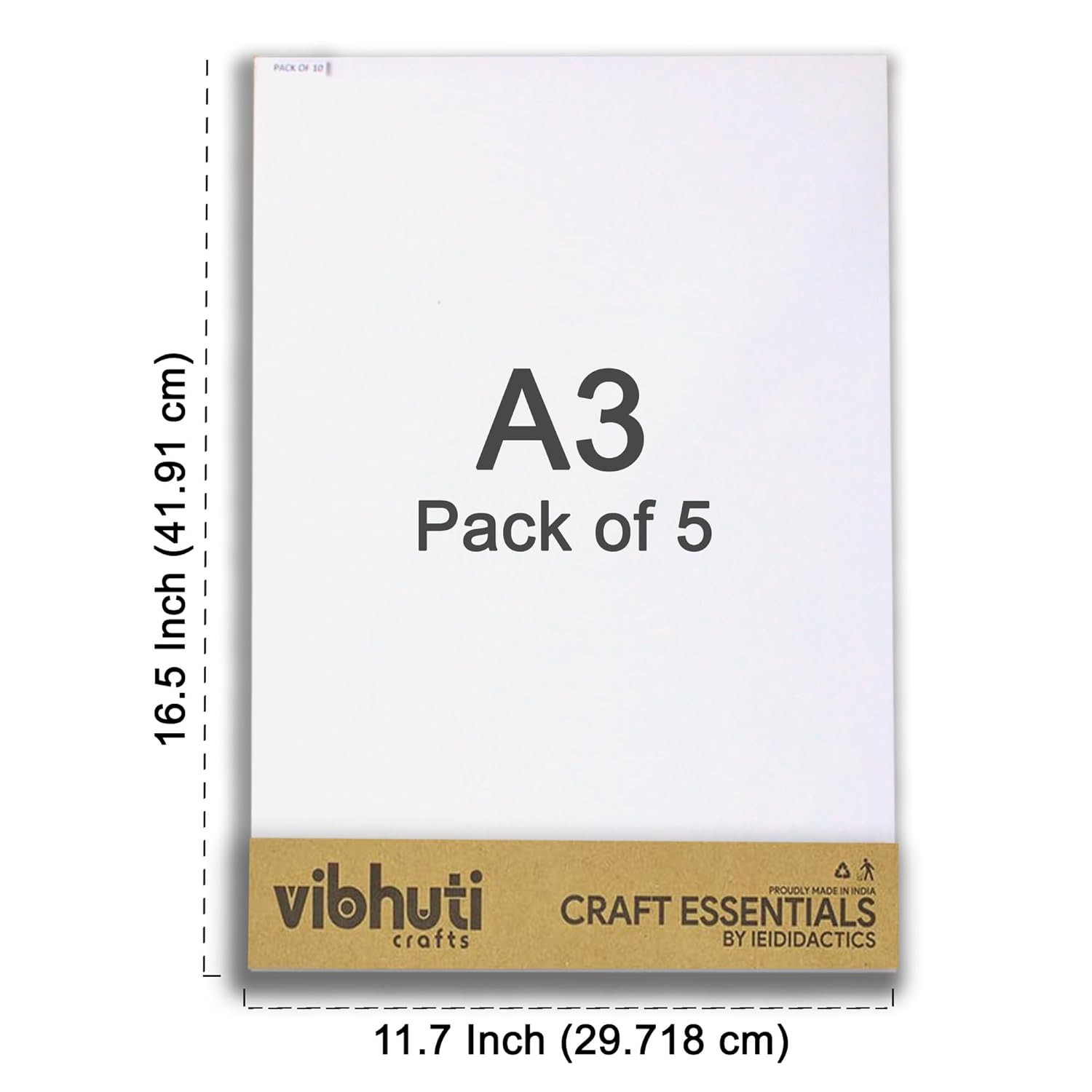 Mountboard (A3 – Pack of 5) – Sturdy & Smooth for Framing, Art, & Craft Projects - VibhutiCrafts