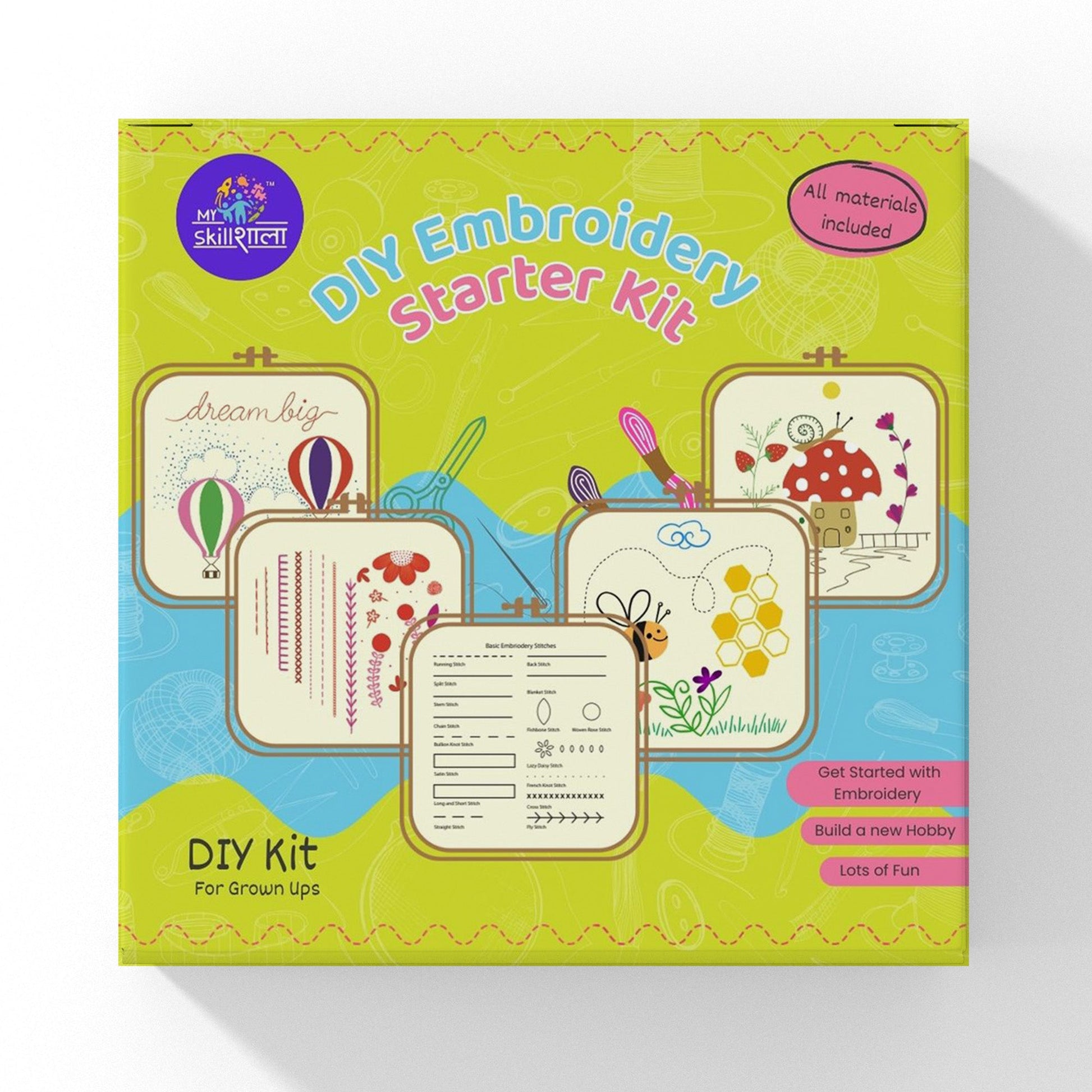 MySkillShaala Embroidery Basic Kit - DIY Sewing Kit for Adults - MySkillShaala