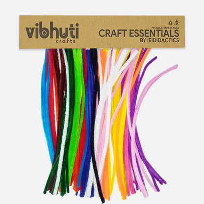 Pipe Cleaners assorted (Pack of 100) – DIY Craft Supplies for Kids & Adults - VibhutiCrafts