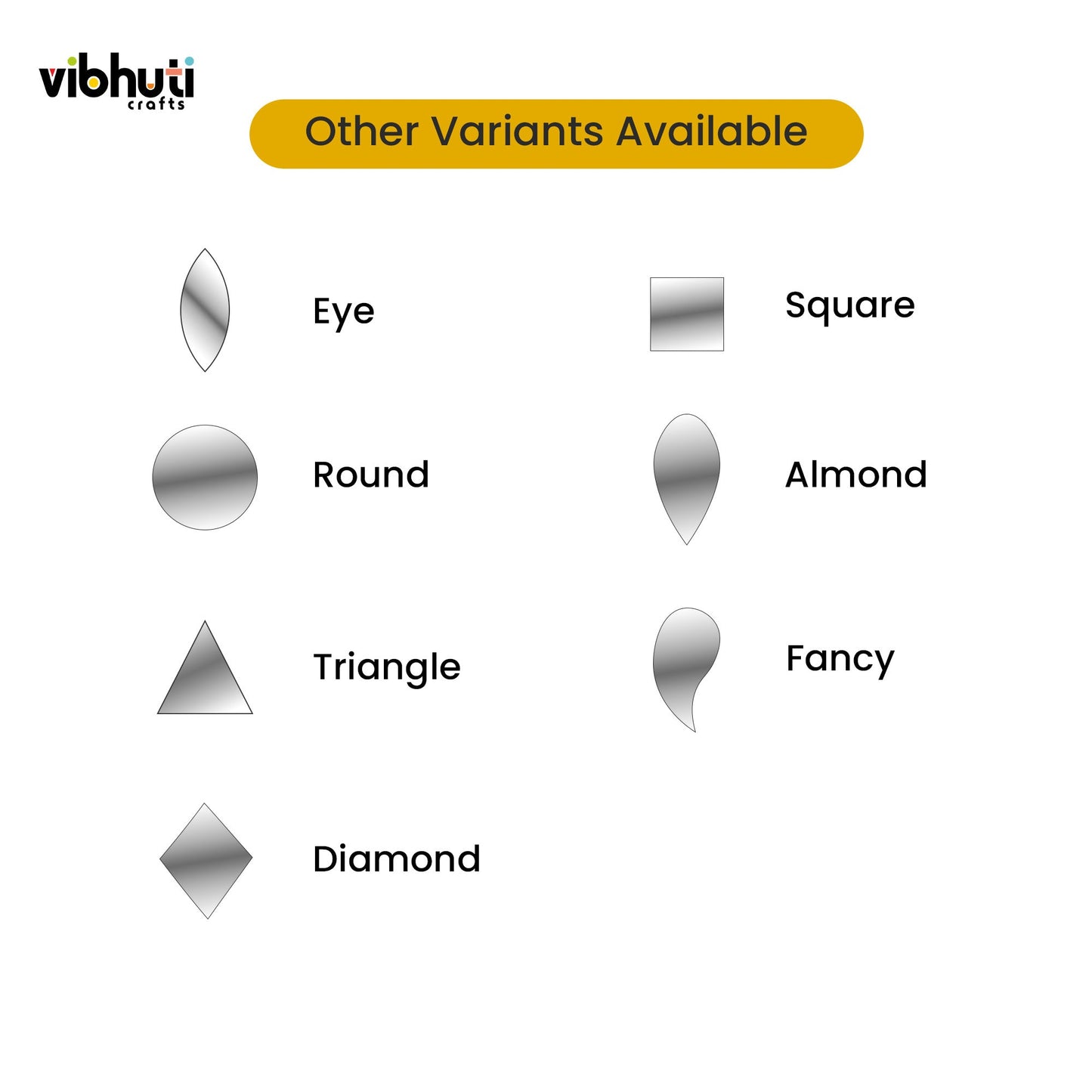 Rectangular Shape Mirror Cutout (12mm, 106 Pieces) - VibhutiCrafts