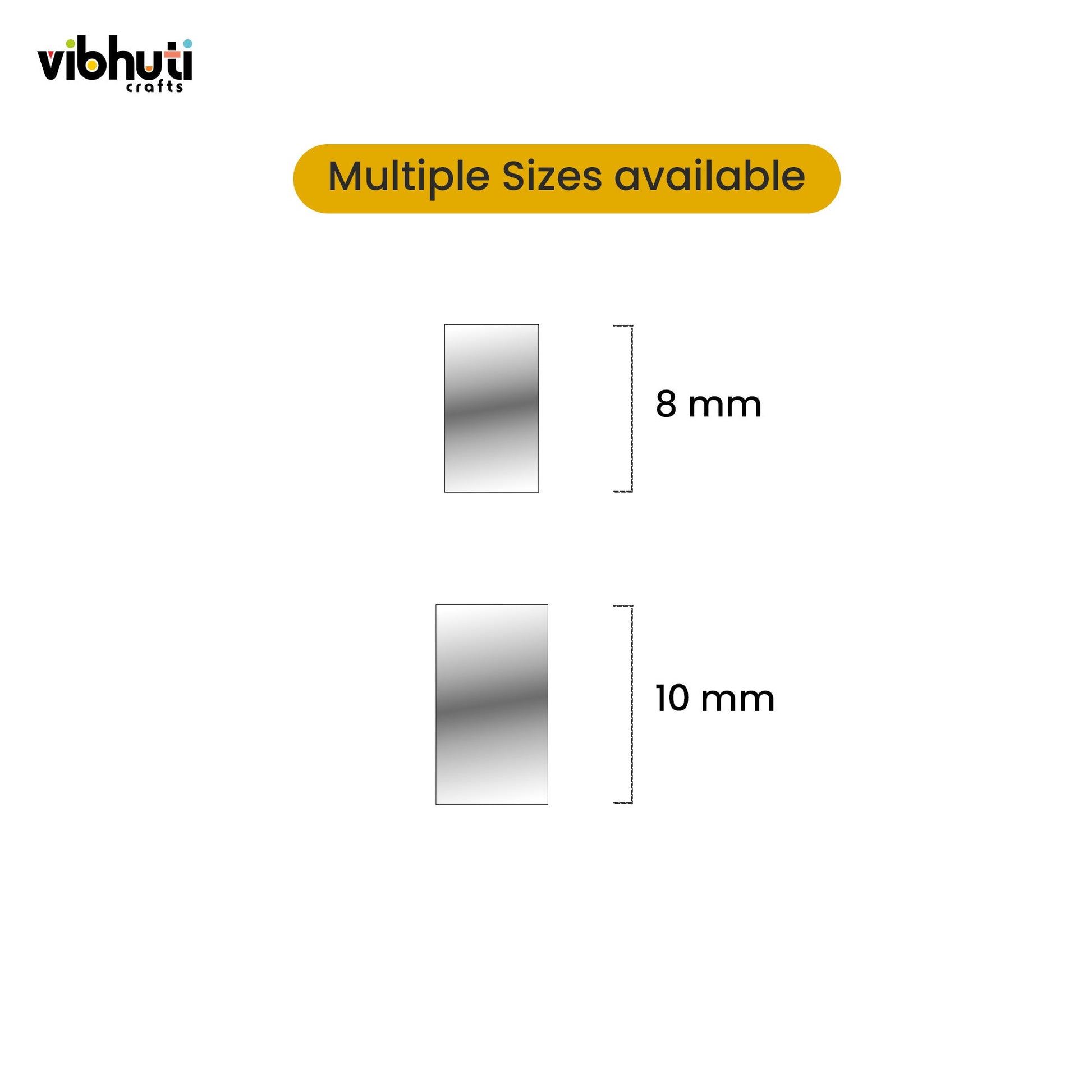 Rectangular Shape Mirror Cutout (12mm, 106 Pieces) - VibhutiCrafts