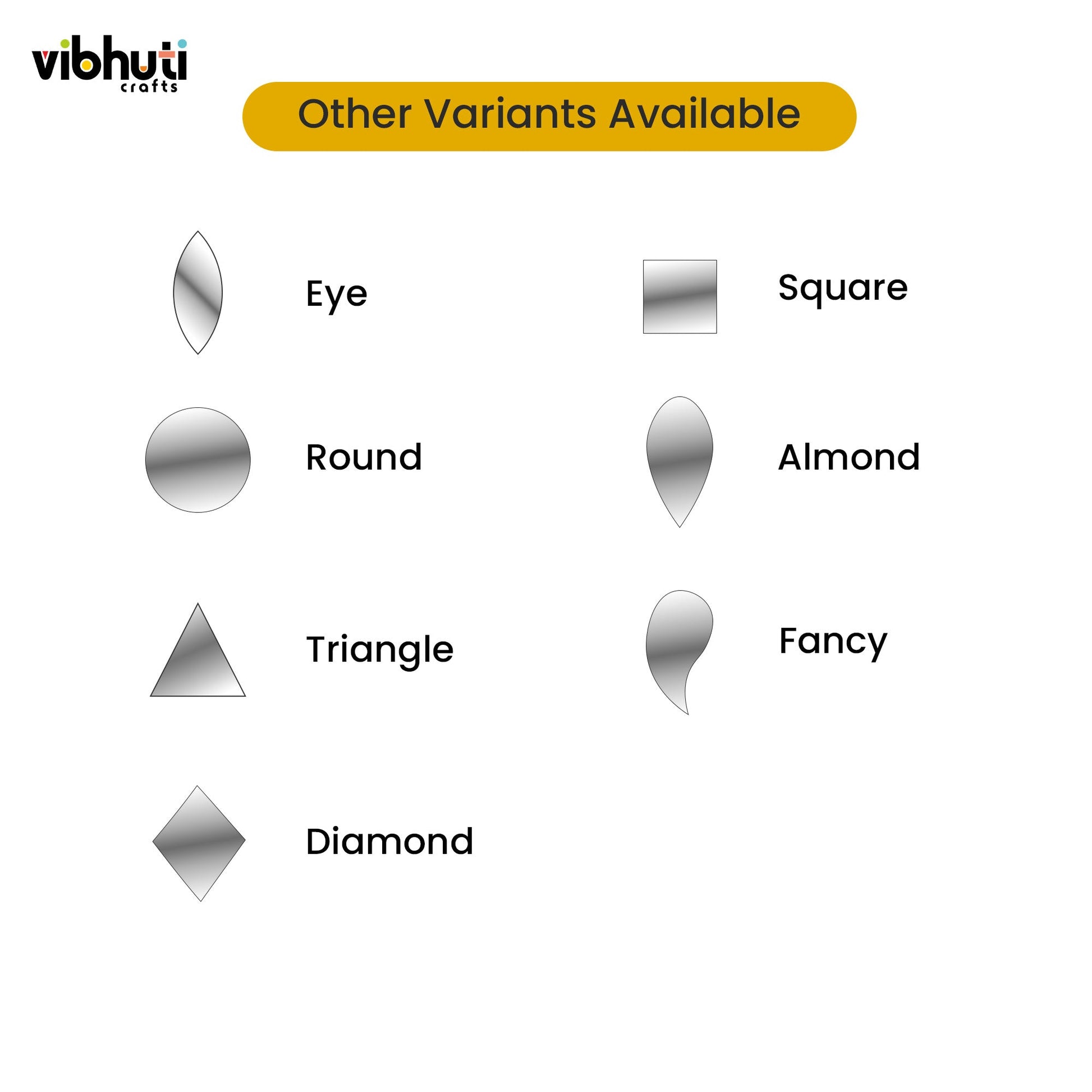 Rectangular Shape Mirror Cutouts (10mm, 170 Pieces) - VibhutiCrafts