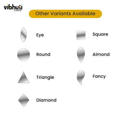 Rectangular Shape Mirror Cutouts (10mm, 170 Pieces) - VibhutiCrafts