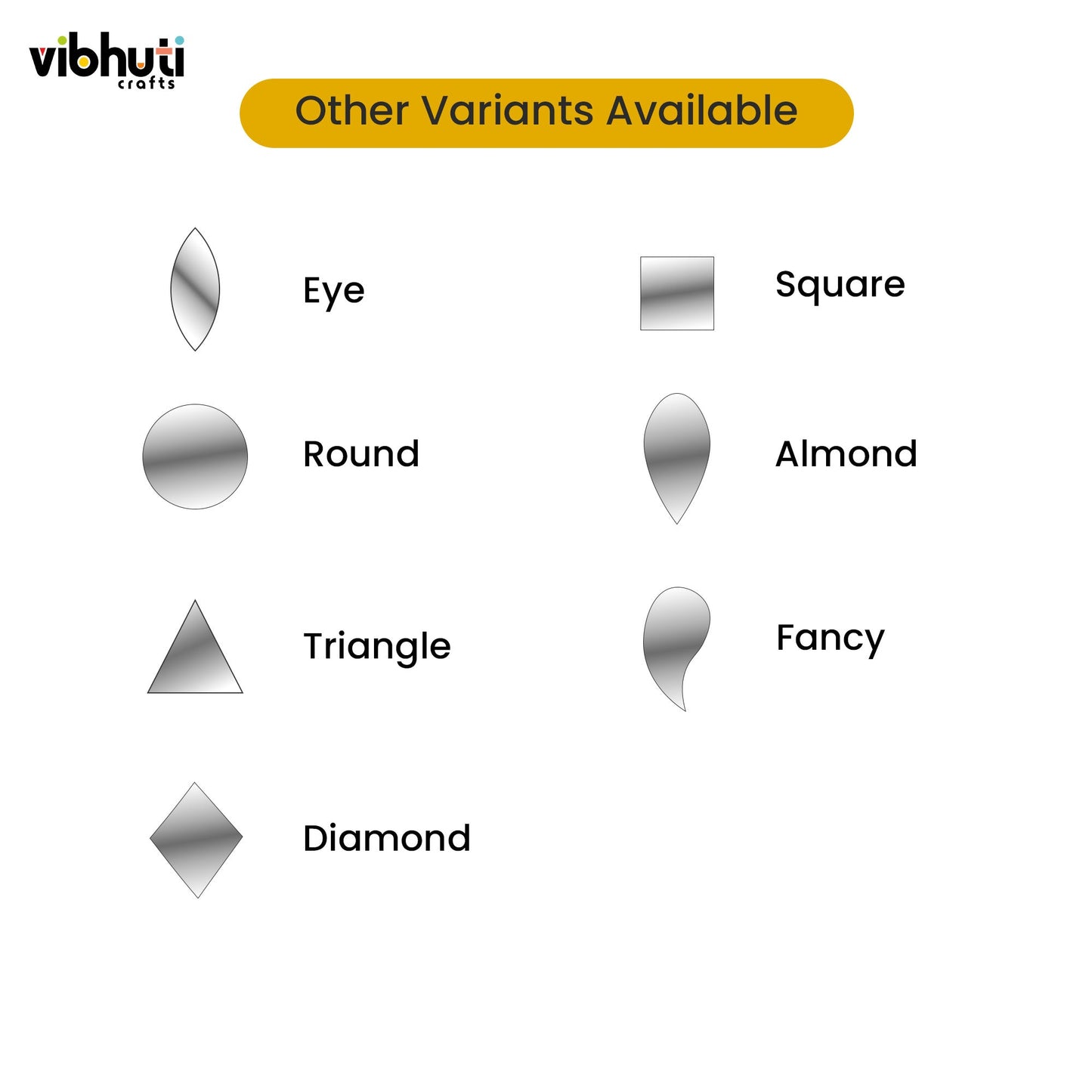 Rectangular Shape Mirror Cutouts (8mm, 239 Pieces) - VibhutiCrafts