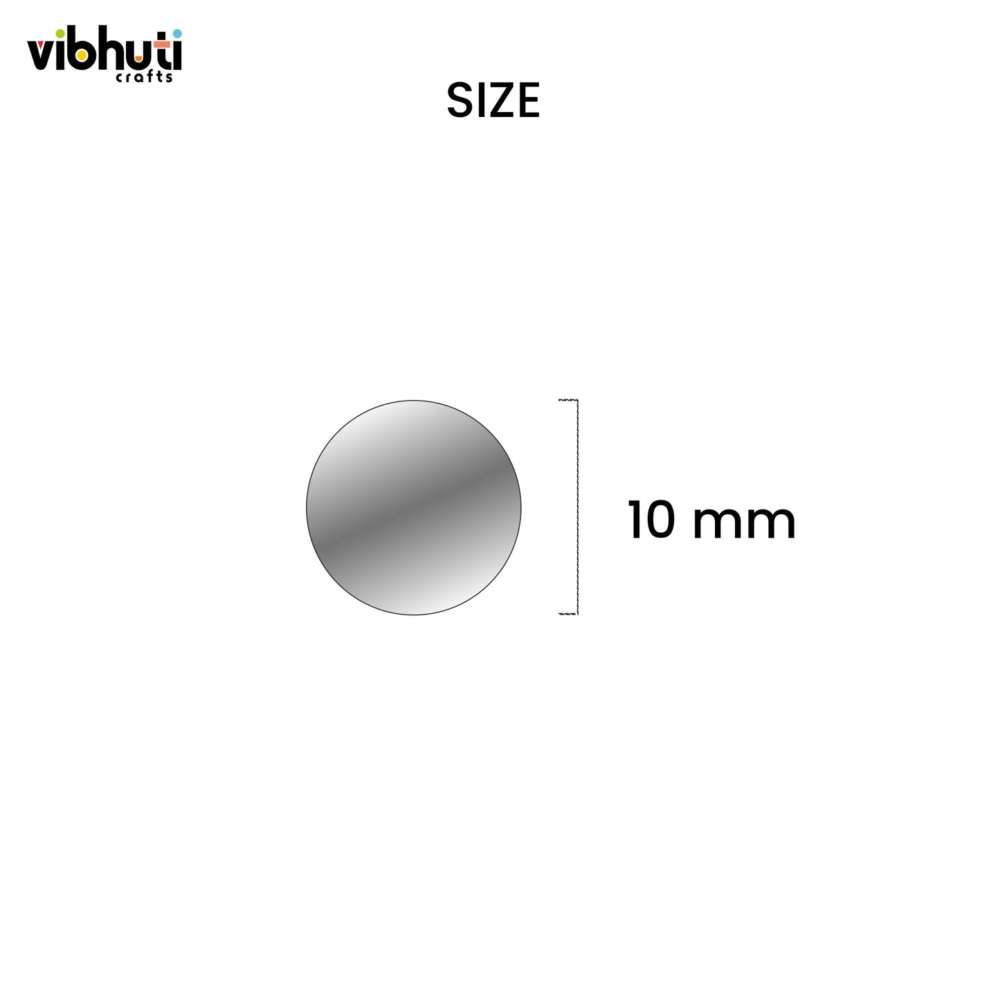 Round Shape Mirror Cutouts (10mm, 476 Pieces) - VibhutiCrafts