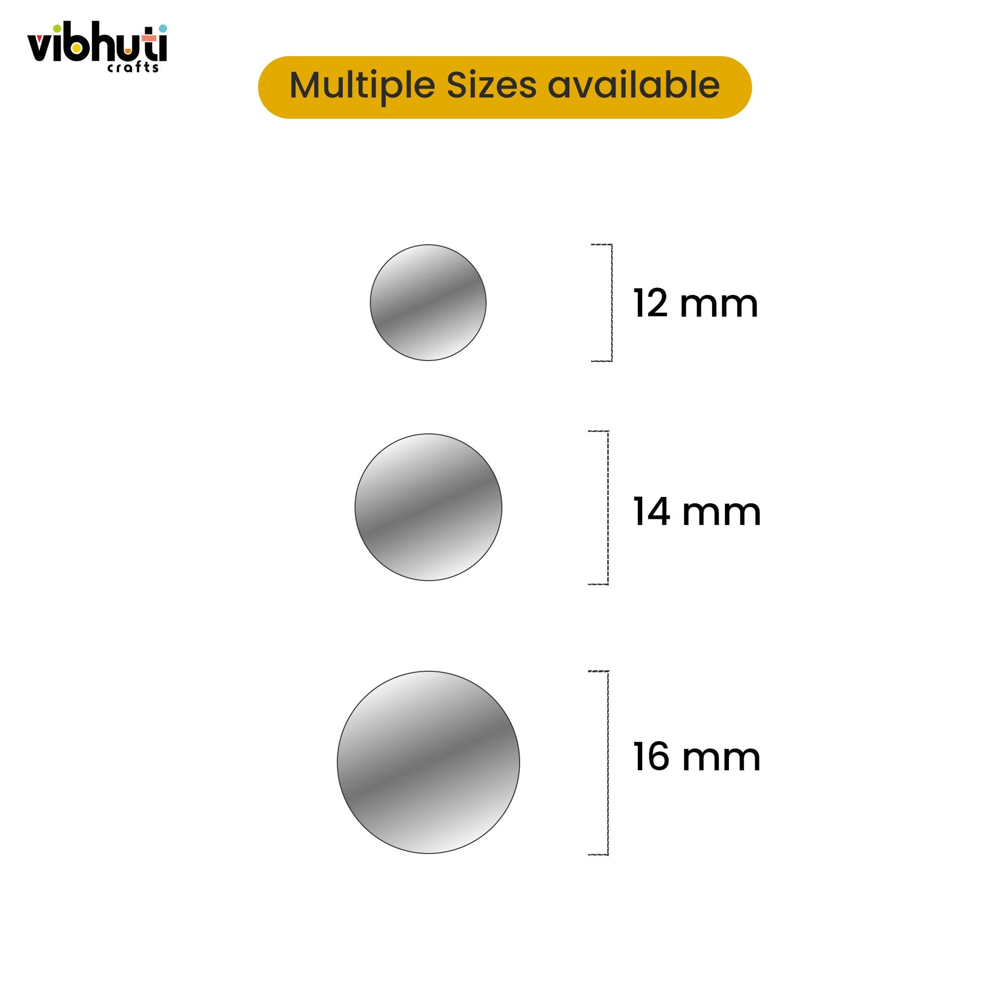 Round Shape Mirror Cutouts (10mm, 476 Pieces) - VibhutiCrafts