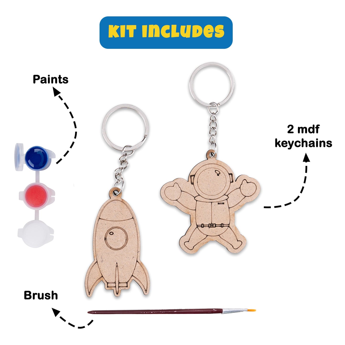 Space Keychain DIY Kit (Pack of 10) – Fun Craft for Kids & Adults | Perfect Party Favors - VibhutiCrafts