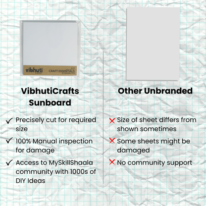 Sunboard (8x8 Inches, 3mm – Pack of 10) – Lightweight & Durable for Craft, Signage & DIY - VibhutiCrafts