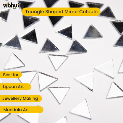 Triangle Shape Mirror Cutouts (10mm, 869 Pieces) - VibhutiCrafts