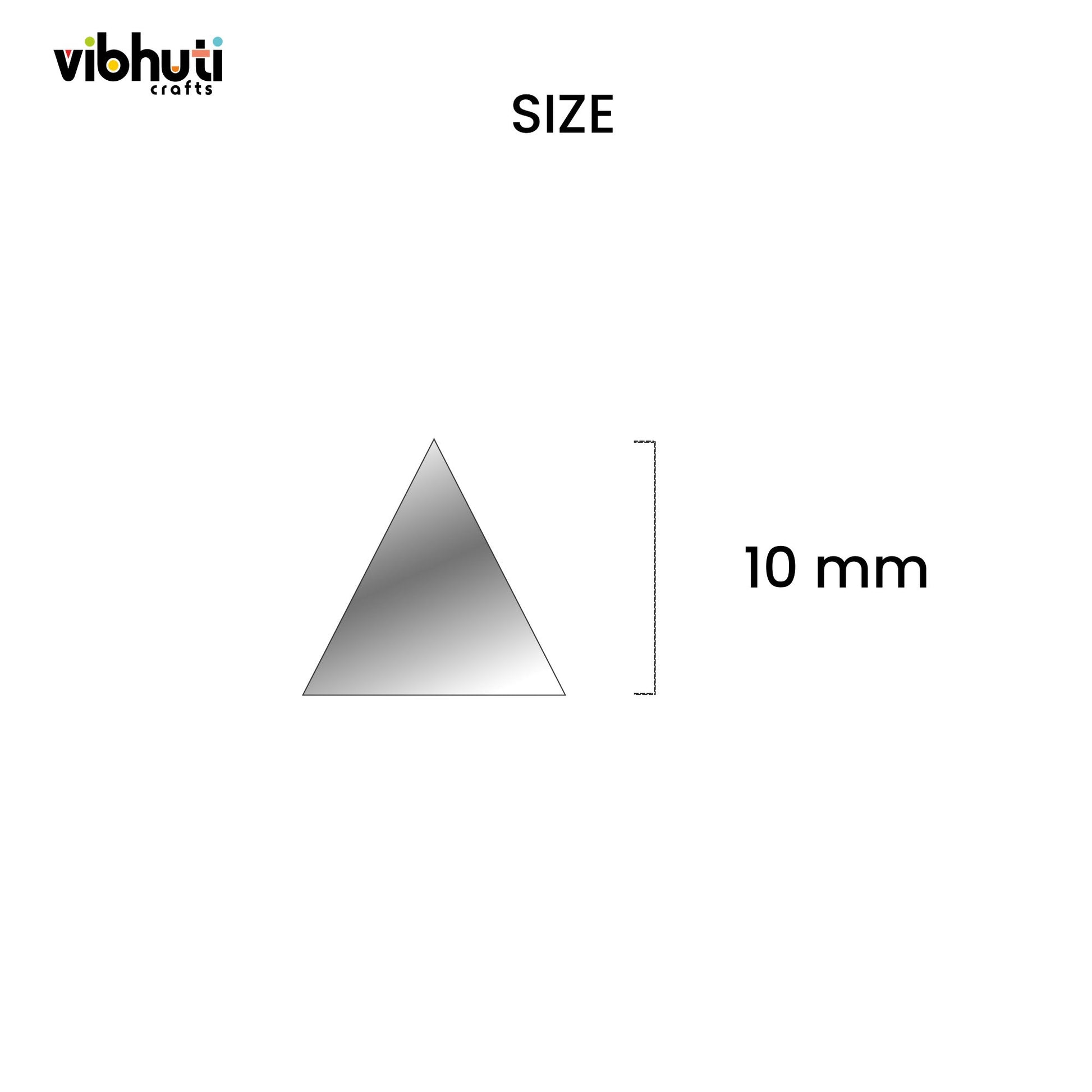 Triangle Shape Mirror Cutouts (10mm, 869 Pieces) - VibhutiCrafts