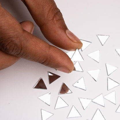 Triangle Shape Mirror Cutouts (10mm, 869 Pieces) - VibhutiCrafts