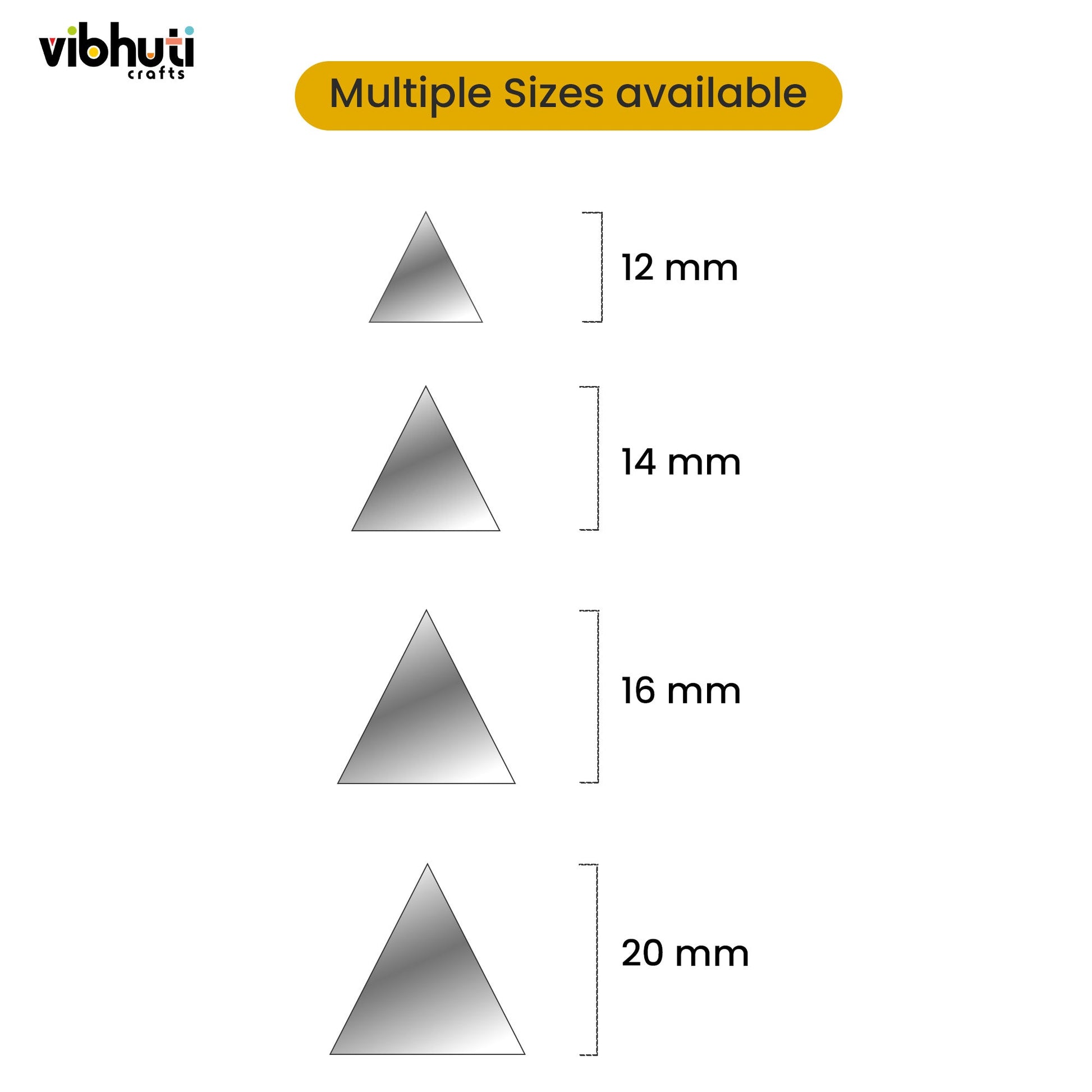 Triangle Shape Mirror Cutouts (10mm, 869 Pieces) - VibhutiCrafts