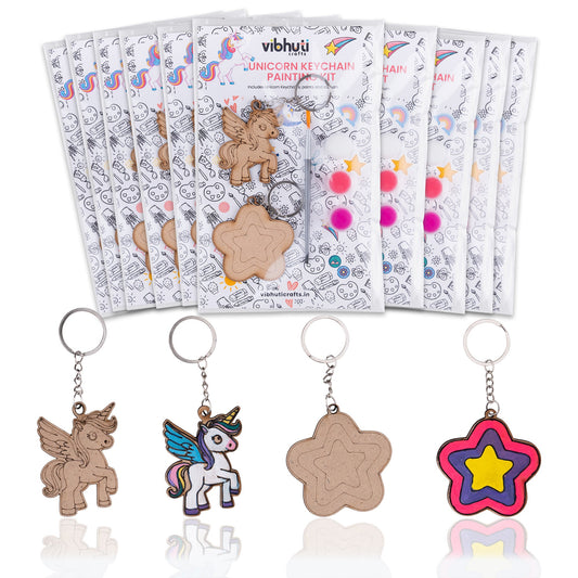 Unicorn Keychain DIY Kit (Pack of 10) – Craft Your Own Personalized Keychains - VibhutiCrafts