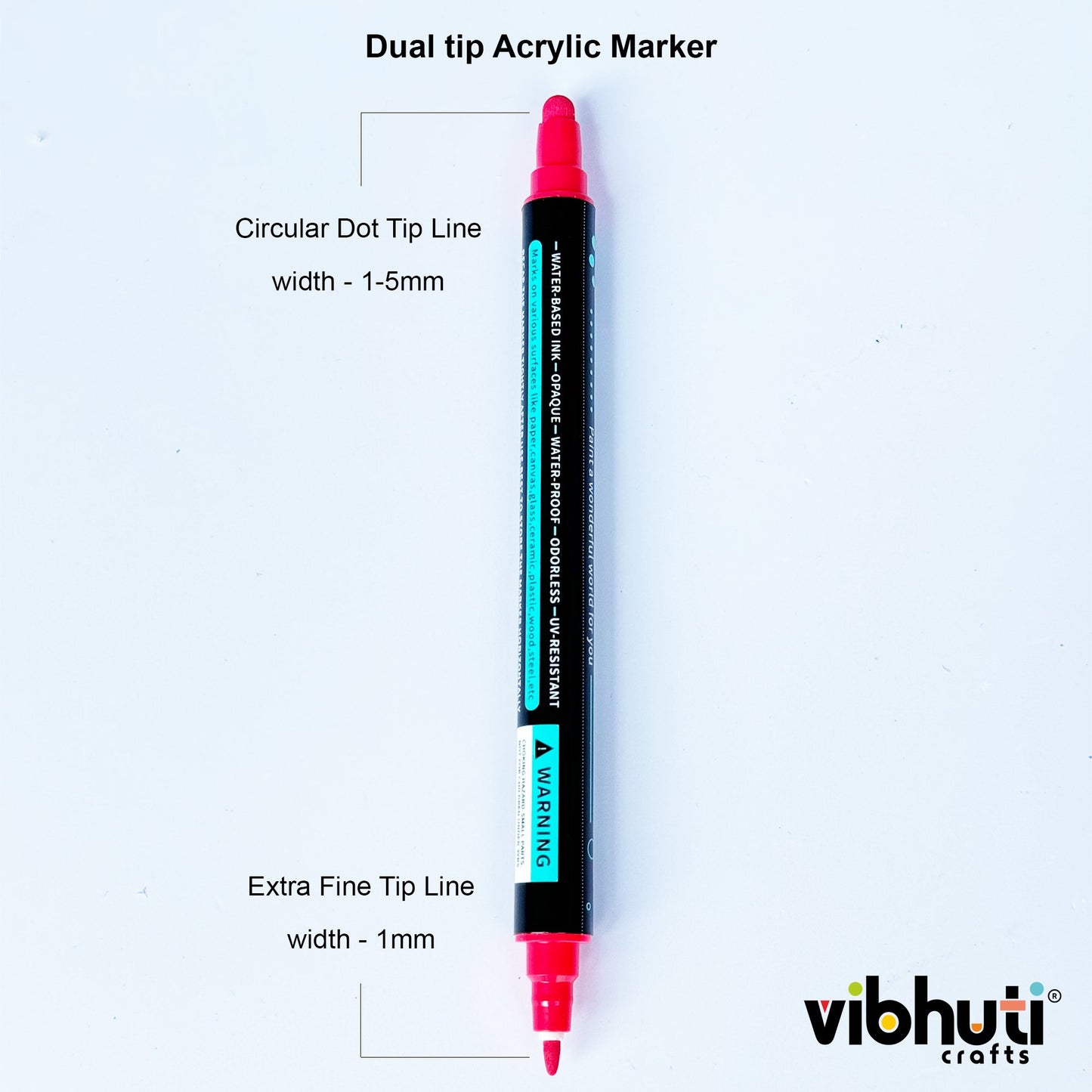 Vibhuti Crafts Acrylic Markers Set of 12 - Dual Tip Paint Pens for DIY Crafts - MySkillShaala