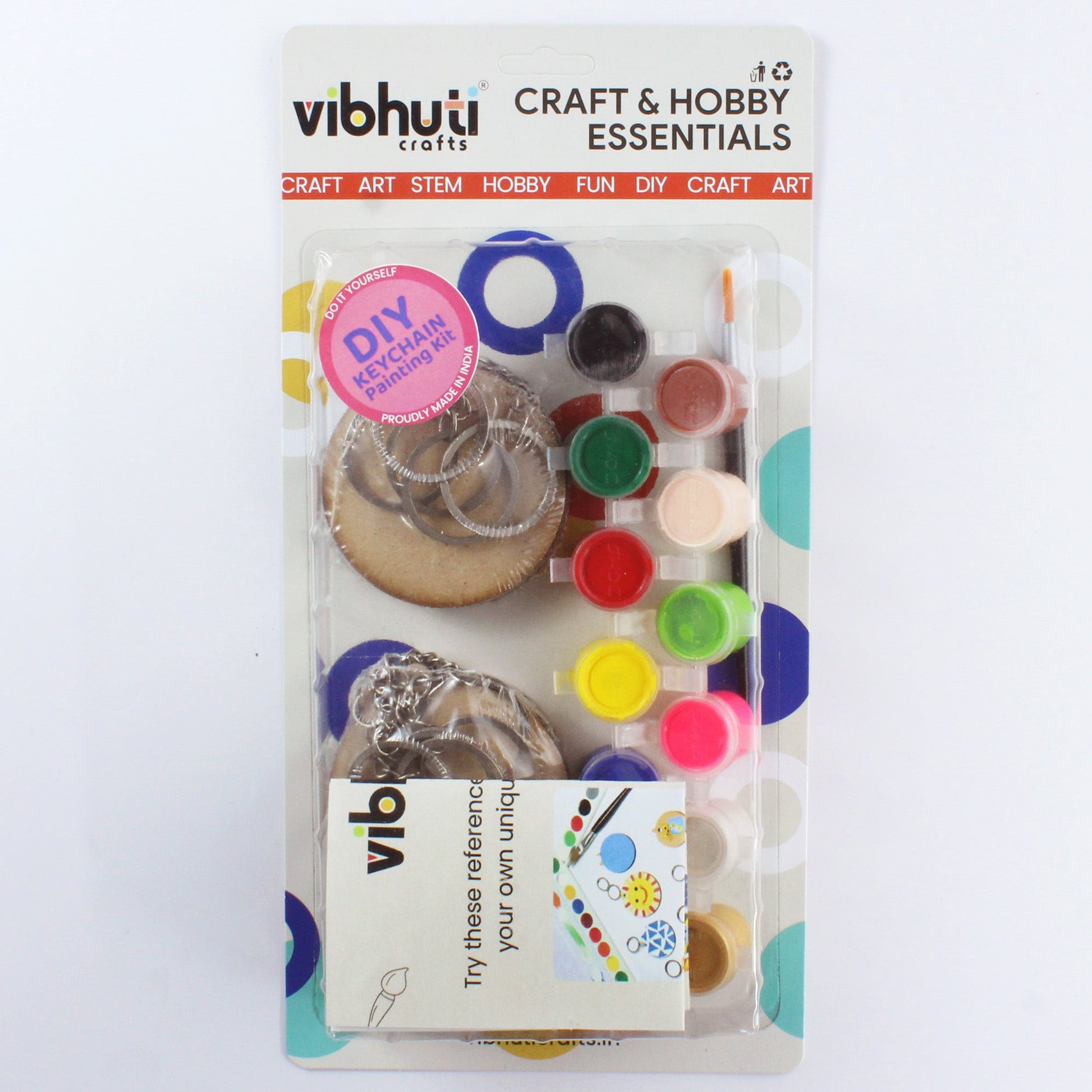 Vibhuti Crafts DIY Keychain Painting Kit - MDF Keychains (Pack of 10) for Kids & Adults - MySkillShaala