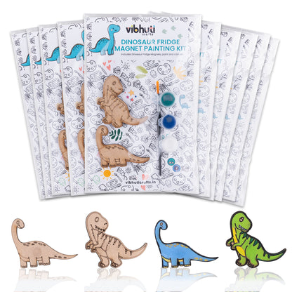 Vibhuti Crafts’ DIY Party Favor Kit – Fridge Magnet Sets with Paints, Brush, and Decorations – Perfect for Return Gifts & Creative Craft Activities Dinosaur - VibhutiCrafts